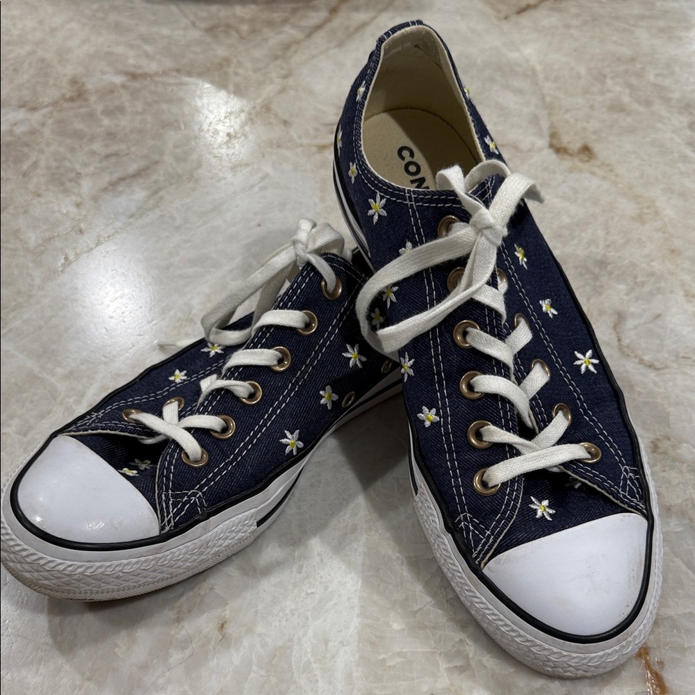 Converse Floral Navy Sneakers